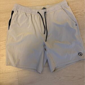 Vuori Men's Beige Athletic Shorts, size medium